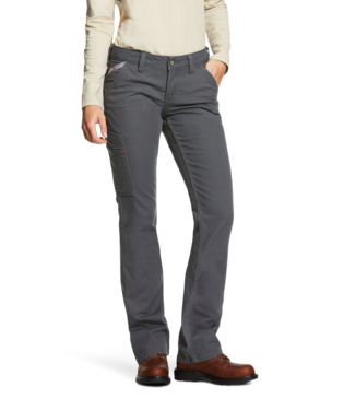 Ariat, Women's FR Mid Rise DuraLight Stretch Canvas Stackable Straight Leg Pant, 10030273 & 10030254, Iron Grey & Field Khaki